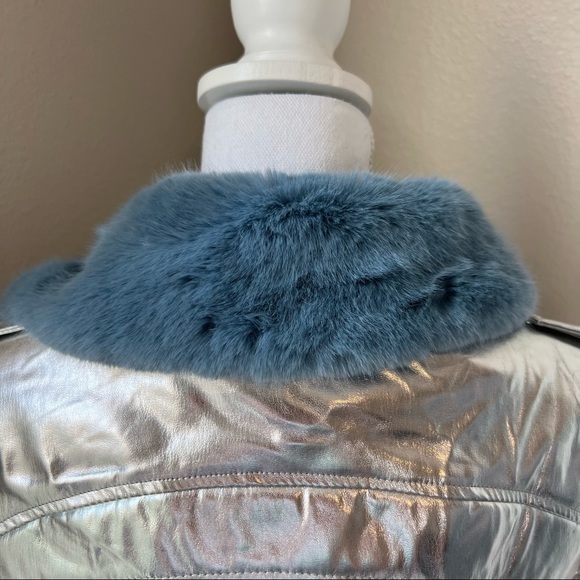 Poster Grl X Dolls Kill Frosty Queen cropped moto jacket size XL NWT - Picture 6 of 12